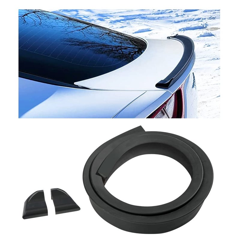 Banseko Car Trunk Spoiler Roof Lip Kit,3D PU Rear Trunk Lip or Roof Spoiler Sticker Bar with Carbon Fiber Pattern,Car Rear Spoiler Exterior Rear Spoiler Kit, Punch-Free Installation(Matte Black) - Image 1